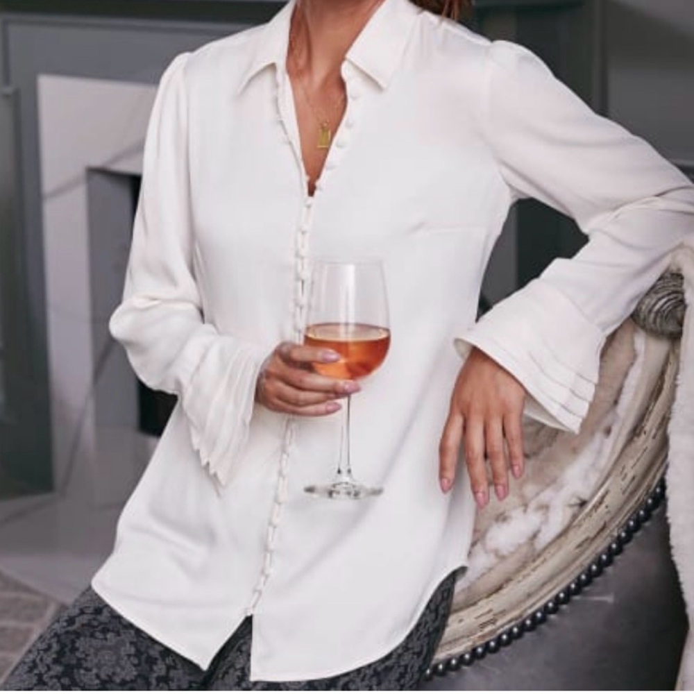Soft Surroundings Sonnet Poet Button Down Blouse
